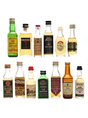 Assorted World Whisky Bottled 1960s-1970s 13 x 2cl-5cl