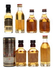 William Grant's Blended & Grain Scotch Whisky Black Barrel, Grant's Royal & Robbie Dhu 7 x 5cl