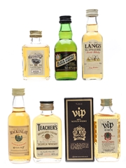 Assorted Scotch Whisky Bennachie, Black Bottle, Langs, Mackinlay, Teacher's & Vip 6 x 5cl / 40%