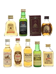 Assorted Blended Scotch Whisky Bell's, Clan Campbell, Dimple, Famous Grouse, Grant's, Haig, Sheep Dip & White Horse 8 x 5cl / 40%