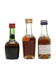 Courvoisier, Hennessy & Martell Bottled 1960s-1970s 3 x 3cl / 40%