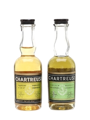 Chartreuse Green & Yellow Bottled 1960s-1970s 2 x 3cl