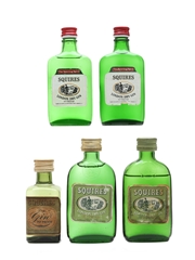 Squires London Dry Gin Bottled 1960s & 1970s 5 x 5cl / 40%