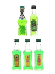 Assorted Green Liqueurs Pisang Ambon, Sinatra's, Suntory Midori 3 x 4.5cl-5cl