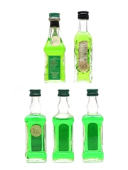 Assorted Green Liqueurs Pisang Ambon, Sinatra's, Suntory Midori 3 x 4.5cl-5cl