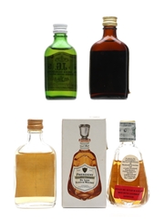 James Gordon 5, King Edward I, Lord Douglas & President Bottled 1960s-1970s 4 x 3.9cl-4.7cl