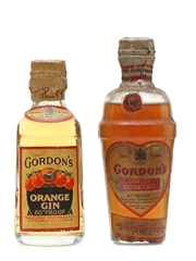 Gordon's Gimlet Cocktail & Orange Gin Spring Cap Bottled 1950s 2 x 5cl