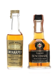 I W Harper & Seagram's Benchmark Bottled 1960s-1970s 4cl & 4.7cl / 43%