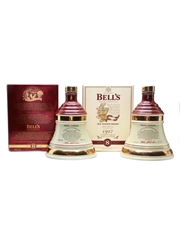 Bell's Ceramic Decanters Christmas 1996 & 1997 2 x 70cl / 40%