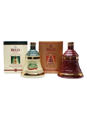 Bell's Ceramic Decanters Christmas 1998 & 1999 2 x 70cl / 40%