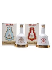 Bell's Ceramic Decanters Prince William 1982 & Prince Henry 1984 2 x 50cl / 40%