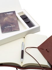 Glenfiddich 125 Notebook Leather Notebook & Balmain Of Paris Pen 