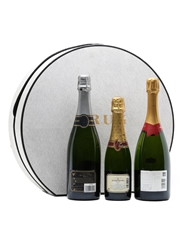 3 x Assorted Champagne & Krug Hat Box 37.5cl & 75cl 