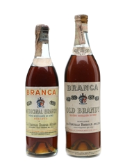 Branca Old Brandy & Medicinal Brandy Bottled 1960s 100cl & 75cl