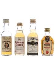 Buchanan's, Highland Queen, Stewart's Of Dundee & The Real Mackenzie Bottled 1970s 4 x 5cl / 40%