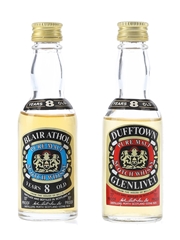 Blair Athol & Dufftown Glenlivet 8 Year Old Bottled 1970s - Arthur Bell & Sons 2 x 5cl / 40%