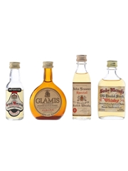 Assorted Blended Scotch Whisky Glamis, Grand Macnish, John Brown's, Sandy Macnab's 4 x 3cl-5cl