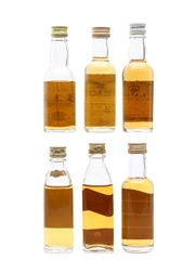 Assorted Blended Scotch Whisky Beneagles, Bulloch Lade's, Cluny, John Barr, Johnnie Walker, Red Hackle 6 x 5cl, 40%