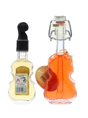 2 x Violin Shape Liqueur Miniatures 