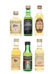 Assorted Blended Scotch Whisky Ben Roland, Clan Campbell, Grant's, Mackinlay, Passport Scotch & Prince Consort 6 x 5cl