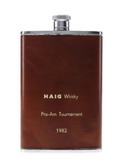 Haig Pro Am Tournament 1982 Hip Flask Real Hide 16cm x 10cm