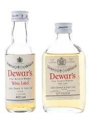 Dewar's White Label Bottled 1970s & 1980s 2 x 5cl / 40%
