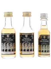 Seagram's 100 Pipers Bottled 1970s-1980s 3 x 5cl / 40%