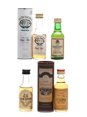 Bowmore, Glenmorangie, Glenlivet & Glen Grant Bottled 1990s-2000s 4 x 5cl