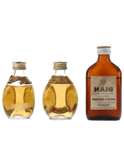 Haig's Dimple & Gold Label Bottled 1970s 3 x 5cl