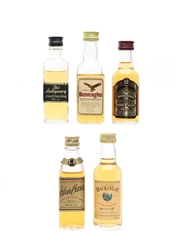 Assorted Blended Scotch Whisky Antiquary, Beneagles, Chivas Regal, Mackinlay, John Barr 5 x 5cl / 40%