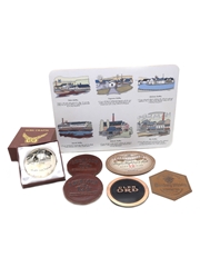 Assorted Whisky Memorabilia Coasters, Placemat & Paperweight 