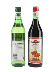 Cavello Extra Dry & Martini Rosso Bottled 1970s-1980s 2 x 75cl