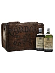 Gordon's Special Dry London Gin Spring Cap Bottled 1950s - Original Wooden Crate 2 x 75cl / 40%