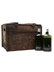 Gordon's Special Dry London Gin Spring Cap Bottled 1950s - Original Wooden Crate 2 x 75cl / 40%