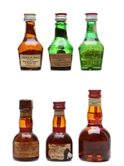 Benedictine DOM & Grand Marnier Bottled 1970s-1980s 6 x 3cl-5cl