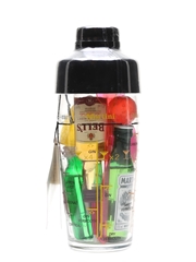 Party Cocktail Shaker Bell's, Gordon's, Martini, Smirnoff 4 x 5cl