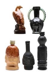 Assorted Ceramic Miniatures Beneagles, Campeny, Drioli, Pisco, Vudu 5 x 5cl-9cl
