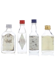 Assorted English Gin Bottled 1970s - Booth's, Coates & Co, Gilbey's, Greenalls 4 x 5cl / 40%