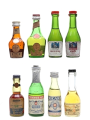 Benedictine DOM, Pernod & Ricard Bottled 1960s-1980s 8 x 3cl-5cl