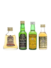 Bell's & Cutty Sark Bottled 1970s-1980s 4 x 4.6cl-5cl