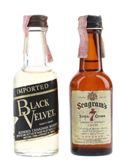 Black Velvet & Seagram's Bottled 1970s 2 x 5cl / 40%