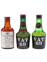 Crawford's & Vat 69 Bottled 1960s & 1970s 3 x 5cl / 40%