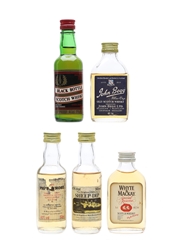 Assorted Scotch Whisky Black Bottle, John Begg, Pig's Nose, Sheep Dip, Whyte & Mackay 5 x 4.7cl-5cl / 40%
