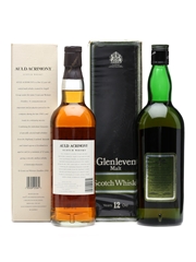 Auld Acrimony & Glenleven 12 Years Old Bot 1990s & 1980s 70cl & 75cl