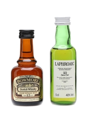 Bowmore 12 & Laphroaig 10 Years Old Bottled 1980s 2 x 5cl