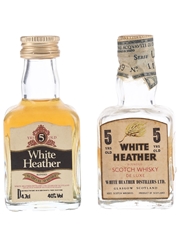 White Heather 5 Year Old Bottled 1970s-1980s 2 x 4.7cl