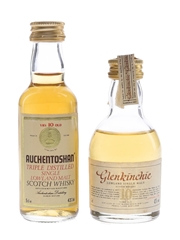 Auchentoshan 10 Year Old & Glenkinchie 10 Year Old Bottled 1980s & 1990s 2 x 5cl / 43%