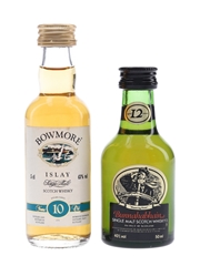 Bowmore 12 Year Old & Bunnahabhain 12 Year Old Bottled 1990s 2 x 5cl