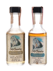 Ski Country Bourbon & Canadian Whisky Bottled 1960s 2 x 4.7cl