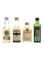 Long John, Mackinlay's, Mackenzie & Passport Scotch Bottled 1970s 4 x 5cl / 40%